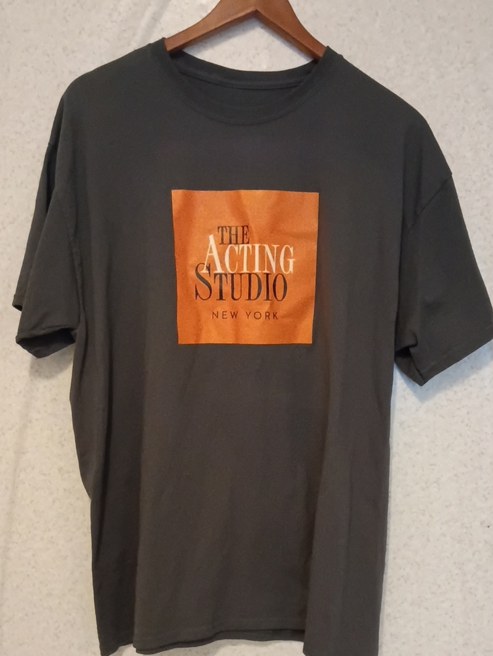 Men’s Charcoal T‑Shirt with Orange Logo